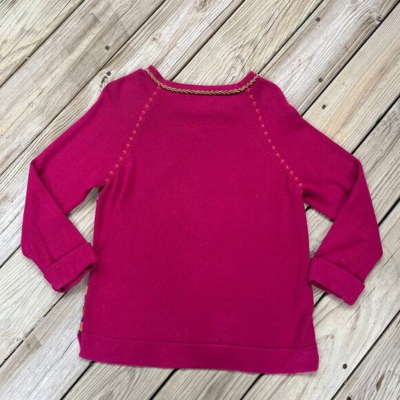 Susan Bristol Women's Pink Lattice Front Pullover Sweater Size L - Picture 2 of 7
